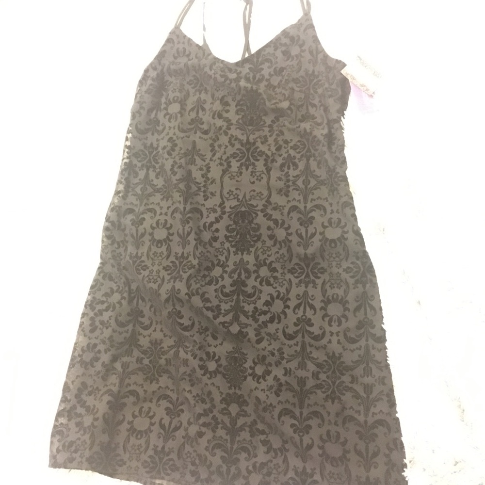 Black minidress with crushed velvet detailing